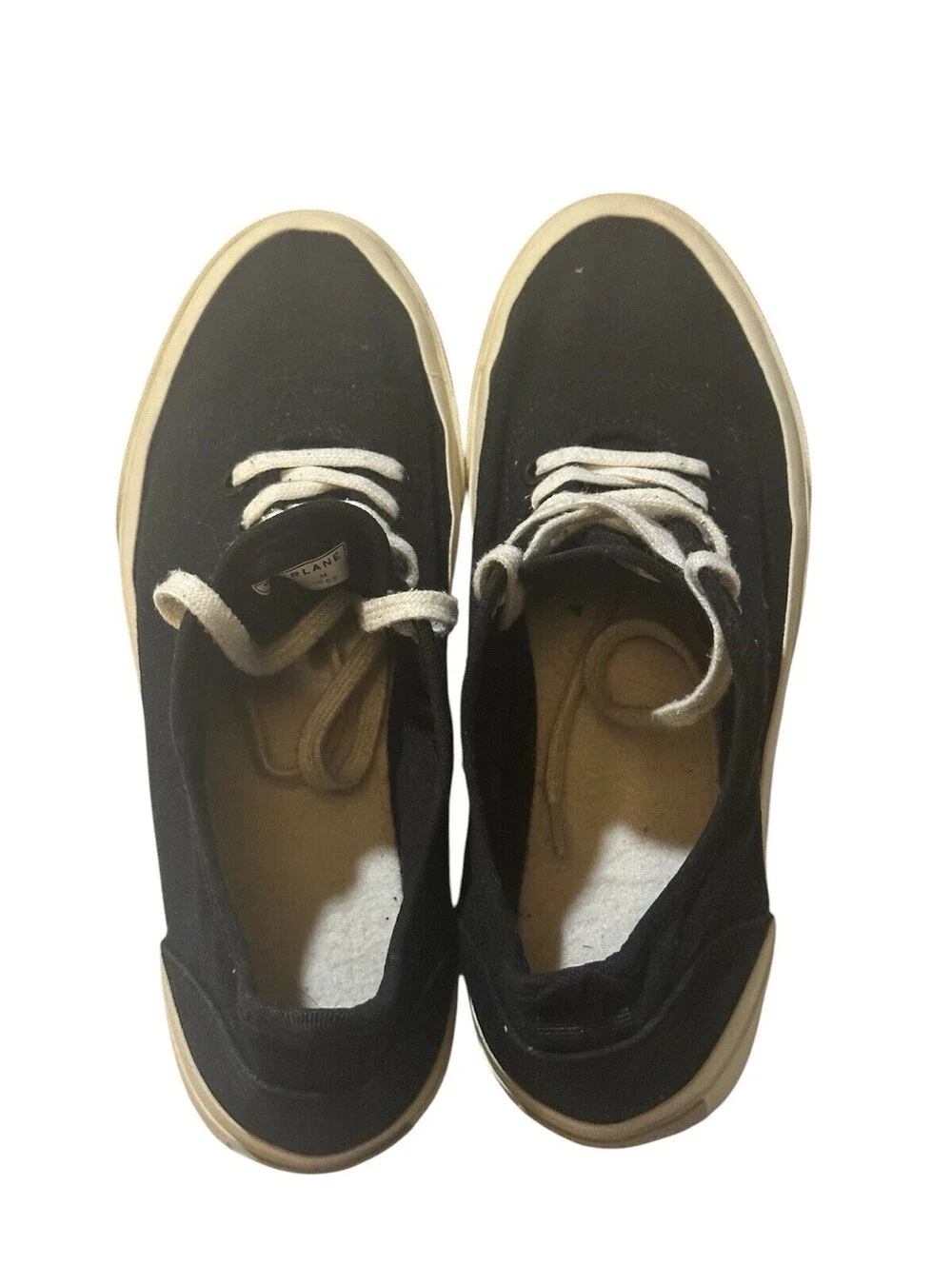 Everlane Women’s 8 The Forever Organic Cotton Shoes Black Canvas Sneakers New